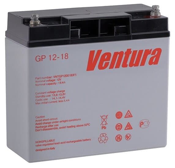 Аккумулятор CyberPower 12V*18Ah (181х78х167мм, 5,3кг,) GP18-12