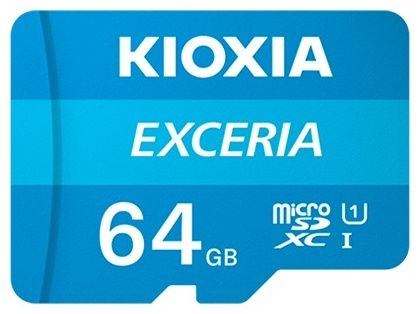 KIOXIA LMEX1L064GG2; 64GB microSD KIOXIA Exceria (M203) UHS I U1 with adapter