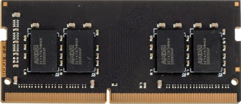Оперативная память для ноутбука AMD Radeon 8GB AMD Radeon™ DDR4 2666 SO-DIMM R7 Performance Series Black Non-ECC CL16 1.2V Bulk R748G2606S2S-UO