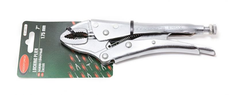 Зажим гейферный "прямой захват" 7"-175мм, на блистере ROCKFORCE RF-614R175 19063