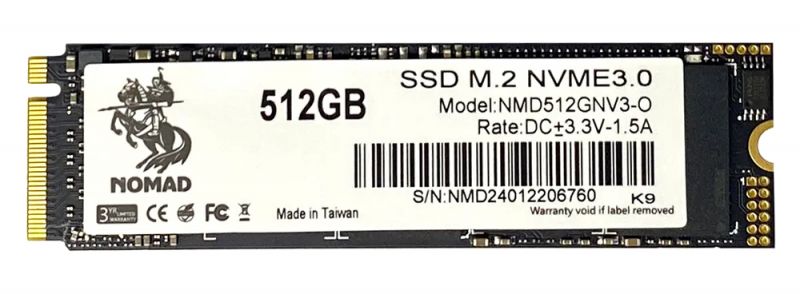 Твердотельный накопитель  512GB SSD NOMAD M.2 2280 PCIe3.0 NVMe R2840MB/s W1360MB/s NMD512GNV3-O