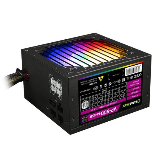 Блок питания ПК  600W GameMax VP-600-RGB-M <Модульный, 600W, RGB, 120mm, 80 , APFC, 5xSATA> v3