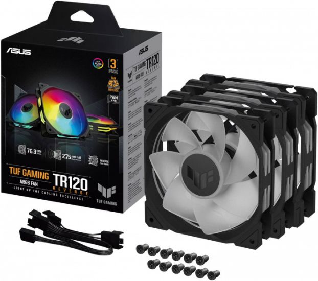 Комплект вентиляторов ASUS TUF GAMING TR120 ARGB REVERSE BLACK 3IN1