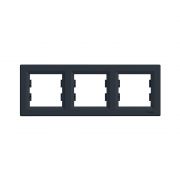 Рамка горизонтальная SE EPH5800371 Asfora 3 постовая антрацит