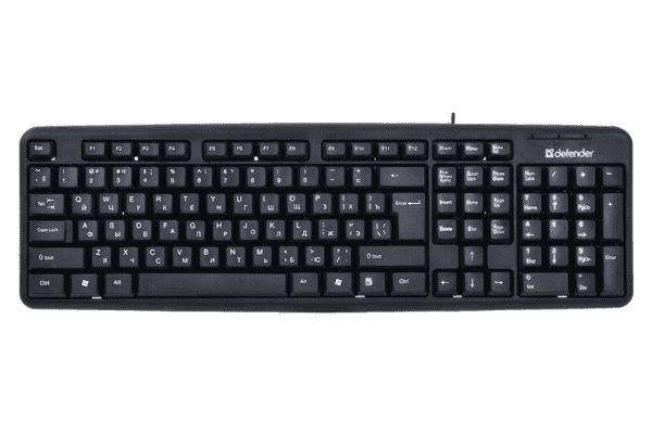 Клавиатура Defender Element HB-520 B (Черный), USB, ENG/RUS/KAZ,стандарт