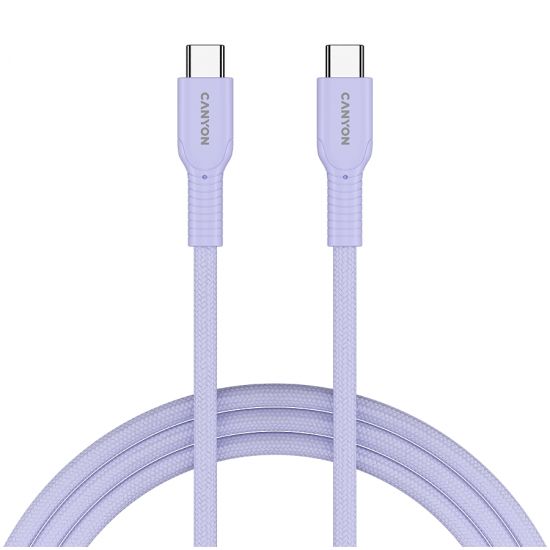 CANYON cable OnWire 60CL C-C 60W COLOR Braided 1m Purple