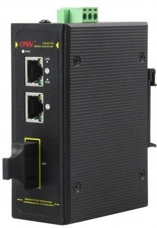 Коммутатор PoE индустриальный 2-портовый ONV IPS31032P-M <2 порта 10/100Mbps PoE 802.3af/at (max 30W на порт), 1 порт Optical 10/100M SC Multimode (2km) Dual Fiber, 1310nm (встроенный), бюджет мощности PoE 60W (адаптер питания в комлекте)>