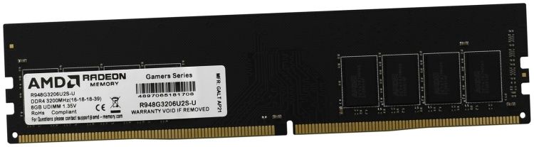 Оперативная память  8GB DDR4 3200Hz AMD Radeon R9 Gamer Series R948G3206U2S-U Retail Pack