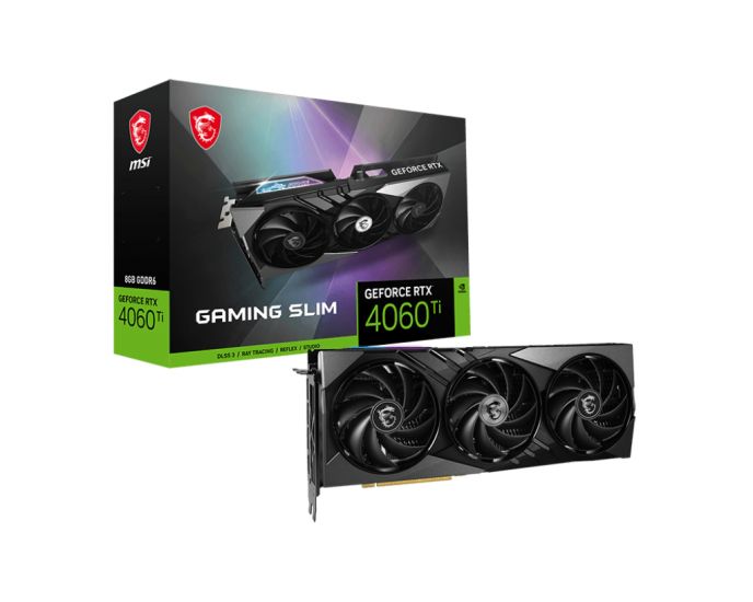 Видеокарта MSI GeForce RTX 4060 TI GAMING SLIM 8G, GDDR6 HDMI 3xDP RTX 4060 TI GAMING SLIM 8G