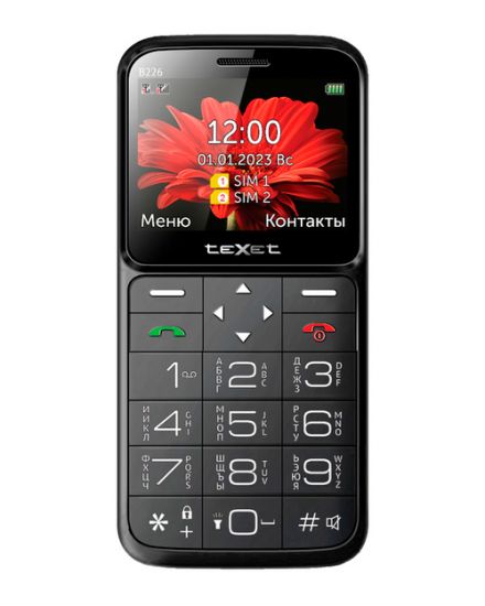 Мобильный телефон teXet TM-B226 цвет черный-красный