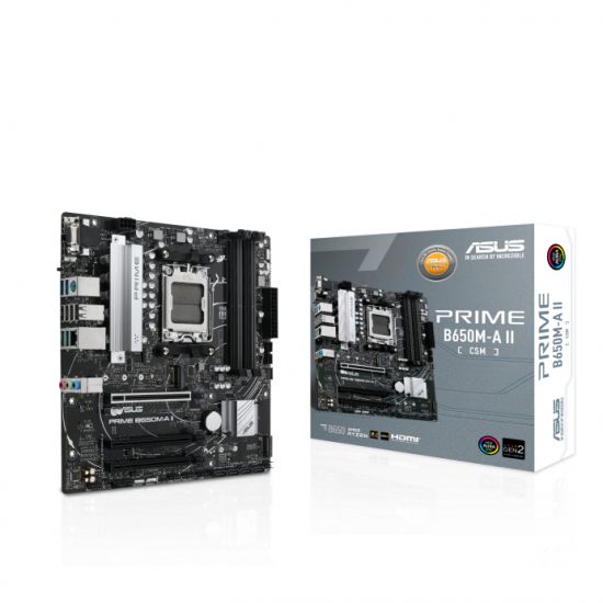 Сист.плата ASUS PRIME B650M-A II-CSM , B650, AM5, 4xDDR5, 3xPCI-E x16, M2, SATA, HDMI, D-Sub, DP, BOX