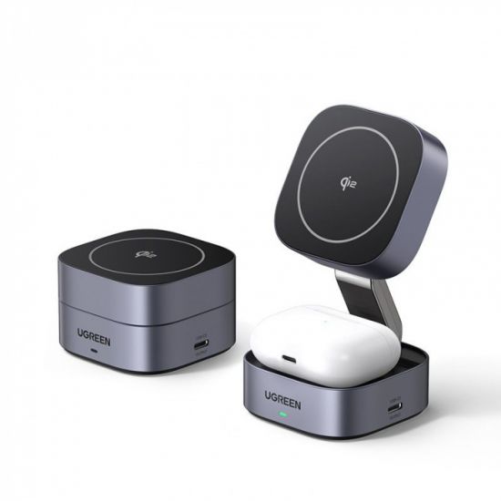 CD226 Ugreen W702 35316 2-in-1/15W Magnetic Wireless Charger for IPhone + AirPods