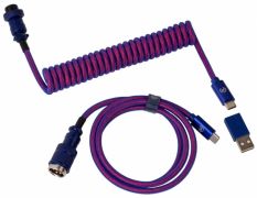 Кабель Type-A/Type-C Keychron Premium Coiled Aviator Cable-Straight Purpule
