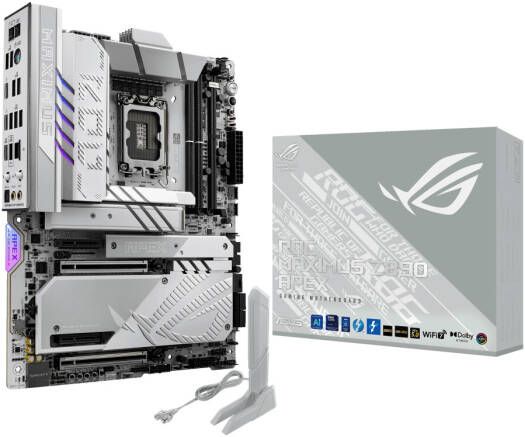 Сист.плата ASUS ROG MAXIMUS Z890 APEX, Z890, 1851, 2xDDR5, PCI-E x16, PCI-E x1, M2, SATA, Thundrbolt, WIFI7, BOX