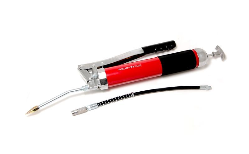 Шприц для нагнетания густой смазки ручной "Profi" 800мл в комплекте с жестким и гибким наконесниками ROCKFORCE RF-07043 19353