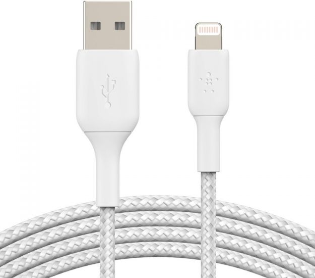Кабель Belkin USB-A - Lightning, BRAIDED, 1m, white