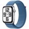 Apple Watch SE GPS 44mm Silver Aluminium Case with Winter Blue Sport Loop,Model A2723