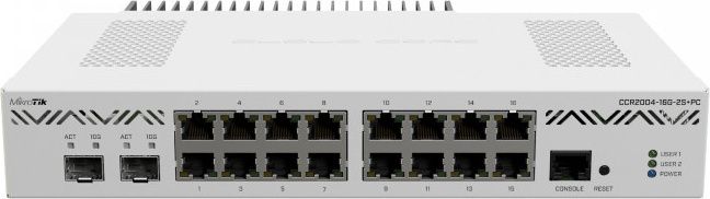 Сетевой Маршрутизатор MikroTik CCR2004-16G-2S+PC (16xGb LAN, 2xSFP+, 128Mb, ARM, USB 3.0)