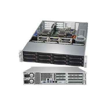 Supermicro SuperServer SYS-6029P-WTRT 2U, 2xLGA 3647, TDP 70-205W, Intel C622, 12xDDR4, 12x3.5" Hot-swap, SATA3 (6Gbps); RAID 0, 1, 5, 10, 7xPCI-E 3.0, 2xRJ45 10GBase-T, 1xRJ45 IPMI, 4xUSB 3.0, 1xVGA, 2x1200W