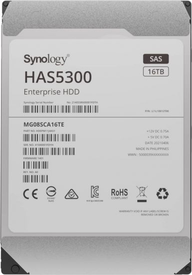 Накопитель на жестком магнитном диске Synology HAS5300-16T  , 16Тб, 3.5", SAS