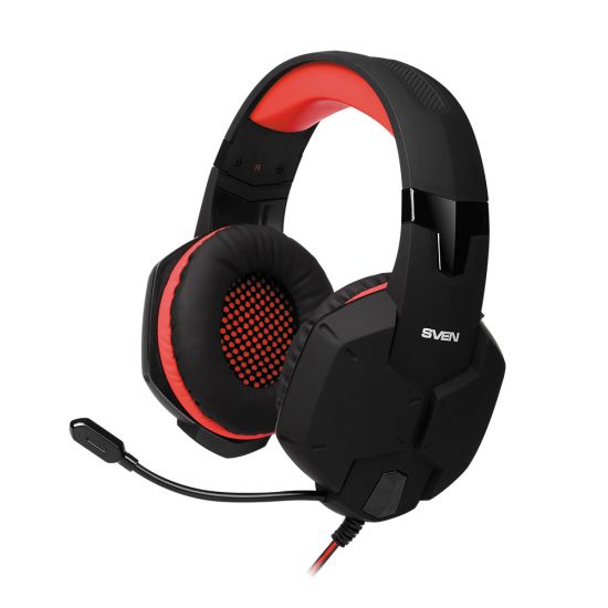 SVEN AP-G988MV Игровые стереонаушники с микрофоном черный-красный SVEN AP-G988MV Игровые стереонаушники с микрофоном черный-красный