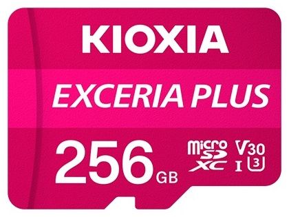 KIOXIA LMPL1M256GG2; 256GB microSD KIOXIA Exceria Plus (M303) UHS I U3 with adapter