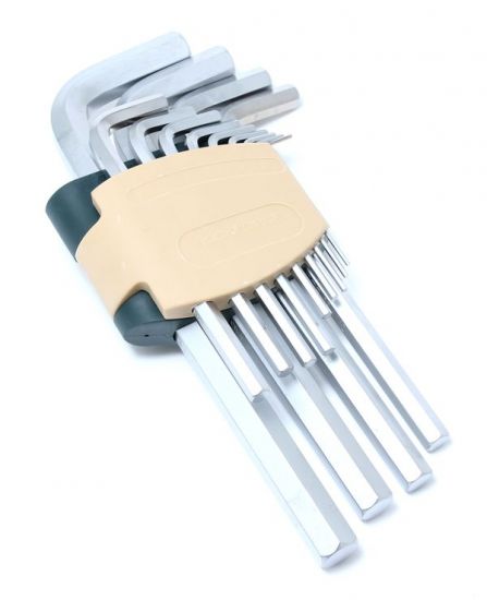 Набор ключей Г-образных 6-гранных длинных, 13 предметов (2, 2.5, 3-8, 10, 12, 14, 17, 19мм)в пластиковом держателе ROCKFORCE RF-5137L 25573