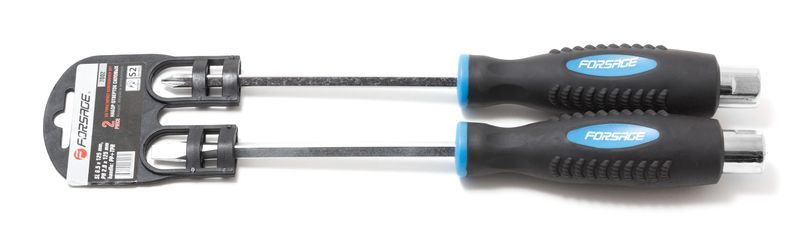 Набор отверток силовых магнитных "Profi"2 предмета(SL6.5х125мм; PH2х125мм)в пластиковом держателе 26904       F-7002