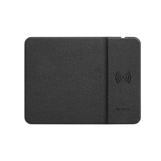 CANYON MP-W4 Mouse Mat with wireless charger, Input 5V/2A, Output 5W, 324*244*6mm, Micro USB cable length 1m, Black, 220g