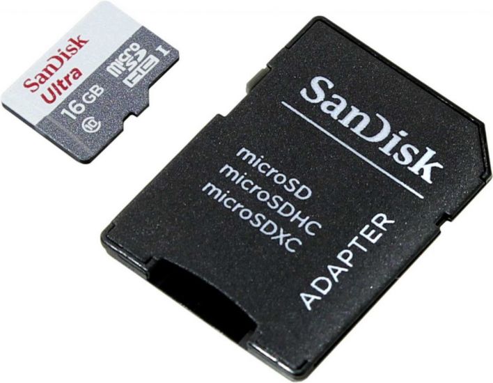 Карта памяти SanDisk Ultra Android microSDHC   SD Adapter 16GB 80MB/s Class 10