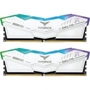 Комплект модулей памяти TeamGroup Team T Force Delta RGB DDR5 64Gb (32x2), 6000MHz, CL38, FF4D564G6000HC38ADC01, WHITE