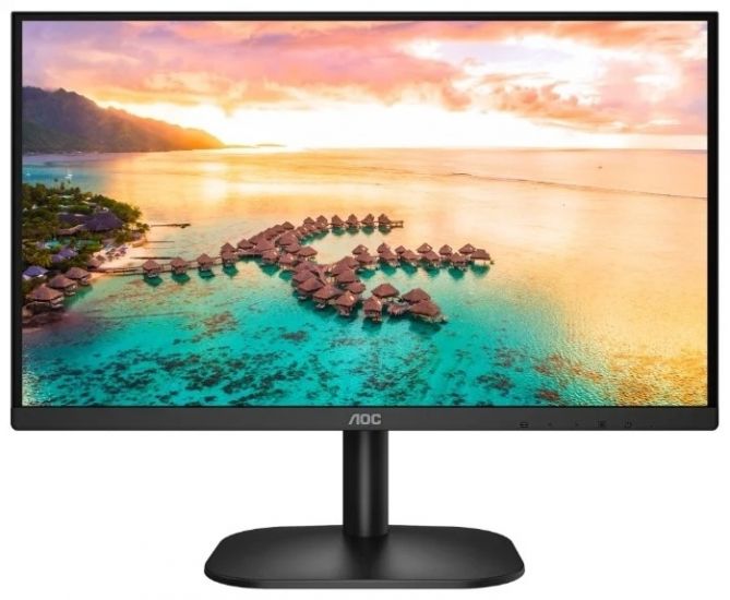 Монитор с Безрамочным Дизайном 23.8" AOC 24B2XH/EU IPS 1920х1080PX 75Hz 16:9 250кд/м2 4мс 1000:1 20млн:1 1xD-Sub 1xHDMI Угол Обзора 178\178. Черный. Элегантный внешний вид и насыщенные цвета с любого угла