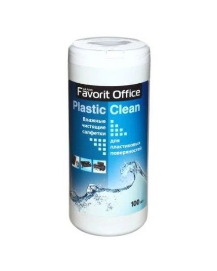F230007 "FAVORIT OFFICE" Plastik Clean, влажные салфетки для пластика, туба 100 салфеток /