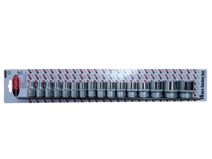Набор головок 16 предметов 1/2" 6гр.(10-19,21,22,24,27,30,32мм), на планке ROCKFORCE RF-4161-5 11629