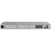 Ubiquiti rack-mount Cloud Gateway with 10 Gbps performance, multi-WAN load balancing, and two NVR drive bays designed for large-scale, multi-application UniFi sites