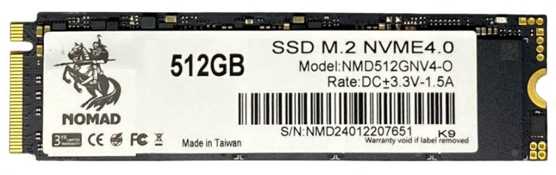 Твердотельный накопитель  512GB SSD NOMAD M.2 2280 PCIe4.0 NVMe R4900MB/s W2180MB/s NMD512GNV4-O