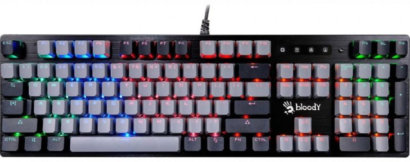 Клавиатура Bloody B828N, Black/Grey, Mechanical, RGB, Anti-Ghosting, Multimedia, USB