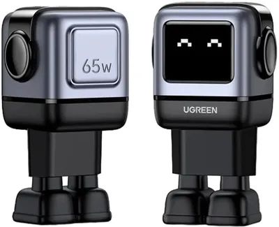 Зарядное устройство Ugreen CD361 25685B Nexode 65W 1*USB-A/2*USB-C Robot GaN Fast Charger