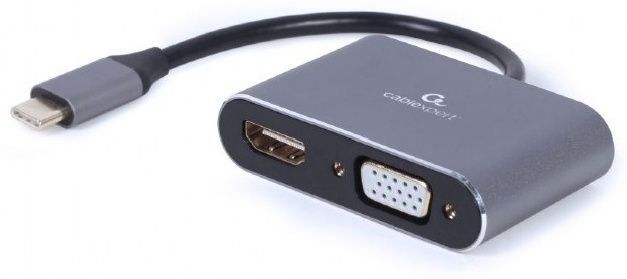 Конвертер Cablexpert USB C на HDMI VGA (A-USB3C-HDMIVGA-01)