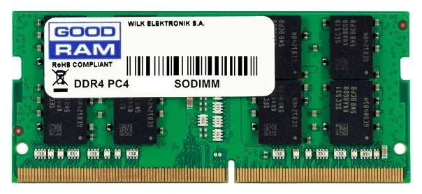Оперативная память для ноутбука 4GB DDR4 2666Mhz GOODRAM PC4-21300 SO-DIMM 1,2V GR2666S464L19S/4G