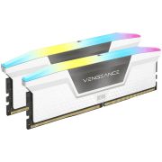 Corsair DDR5, 5200MT/s 32GB 2x16GB DIMM, Unbuffered, 40-40-40-77, XMP 3.0, VENGEANCE RGB DDR5 White Heatspreader, RGB LED, 1.25V