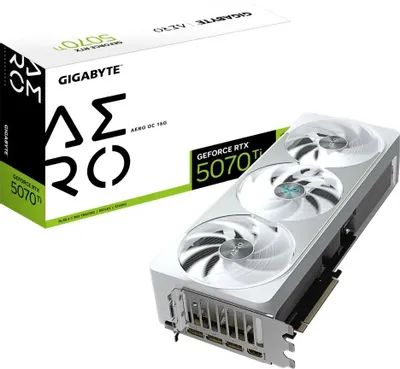 Видеокарта Gigabyte GV-N507TAERO OC-16GD, GeForce RTX 5070Ti AERO OC, 16Gb GDDR7, 256Bit, DP, HDMI, BOX