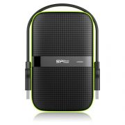 Silicon Power Armor - A60 1TB Portable HDD USB 3.2 Gen1 Black/Green, Shockproof MIL-STD 810G Method 516.6 Procedure IV, Water-resistant IPX4, LED light