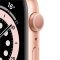 Apple Watch Series 6 GPS, 44mm Gold Aluminium Case with Pink Sand Sport Band - Regular, Model A2292