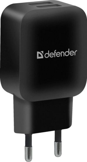 Зарядное устройство сетевое Defender EPA-13, 2xUSB, 5V/2.1А, черный