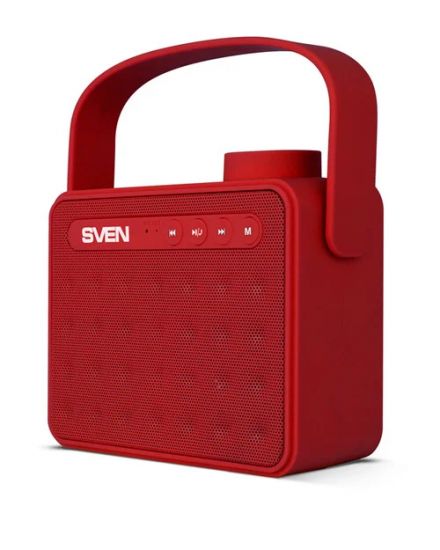 SVEN PS-72, красный, акустическая система 2.0,  Bluetooth, FM, USB, microSD, встроенный аккумулятор /