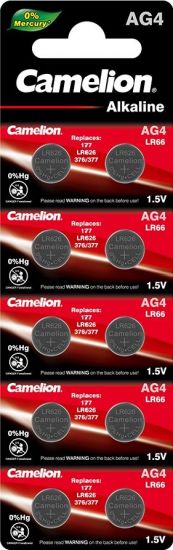Батарейка, CAMELION, AG4-BP10, Alkaline, AG4, 1.5V, 10 шт., Блистер