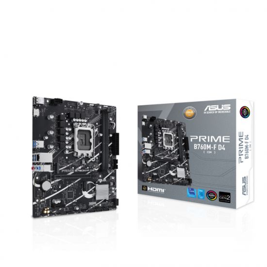 Сист.плата ASUS PRIME B760M-F, B760,  1700, 2xDDR5, PCI-E x16, PCI-E x1, 2xM2, SATA, DP, HDMI, BOX