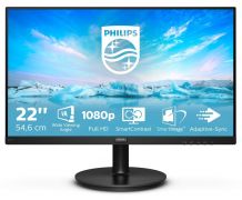 Монитор жидкокристаллический PHILIPS 221V8/01 LCD 21,5'' 16:9 1920х1080(FHD) VA, nonGLARE, 250cd/m2, H178°/V178°, 3000:1, 4ms, VGA, HDMI