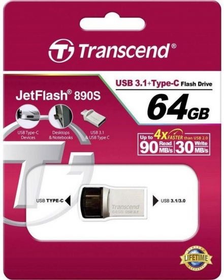 USB Флеш 64GB 3.0 Transcend TS64GJF890S метал